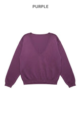 Bamboo Deep V-Neck Knit Top
