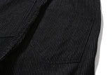 Side Slit Bermuda Denim Pants Black