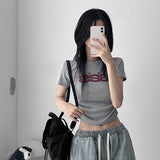 ダブルS サイド シャーリング クロップド ショートスリーブ Tシャツ (5 colors)