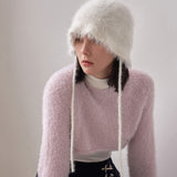 VAZAR Hairy Cloche Hat / White