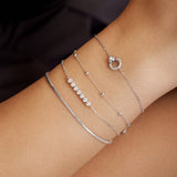 [Worn by Kim Yuna, Soyou] Bezel Set 925 Silver +Rhodium Bracelet B058-02H