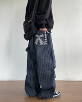 レールストライプデニムパンツ