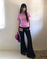Ropyu Folded Bootcut Training Pants