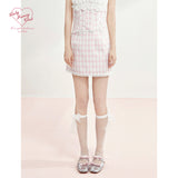 [GirlyFancyClub] Pinkish Girl Color Palette Pink Plaid Skirt