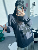 オッドプリントオーバーフィットT❤🤍🩶🖤 - 4 カラーズ