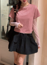 #SL Basic Layered Round T-shirt (2color)