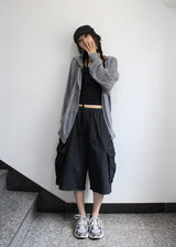 MESH KNIT HOOD ZIP-UP