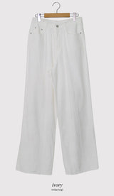 Summer Ivory Loose Cotton Wide Pants (3color)