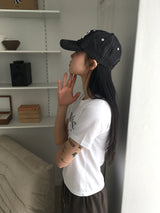テイキレタリングセミクロップショートスリーブTシャツ