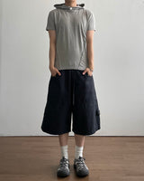 Inset Hooded Seam Short Sleeve T-shirt