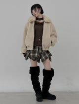 Reversible Fur Collar Quilted Dumble Jumper