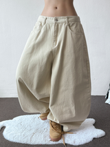Kari Back Pocket Balloon Cotton Pants 3color