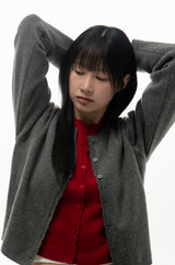  COZY WAVE CARDIGAN (RED)