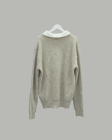 Popping collar knit (Beige)