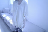 Bohem tassel button knit cape