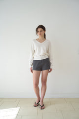 T/T Standard v-neck knit- ivory
