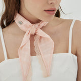 VA Curved Oval Metal Lace Bandana / Pink
