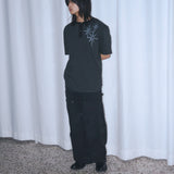 Untitled Starrynight Stripe Henley Neck Short Sleeve Black Charcoal