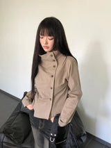 デュレン ハイネック シャツ ジャケット