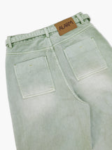 ALARM ONE TUCK BELTED DYEING PANTS MINT_WOMAN