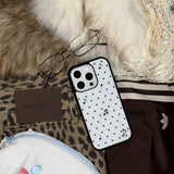 xs ♩♪♬ ドット (white) グラスバンパーiPhone ケース