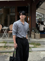 Modal open collar knitwear