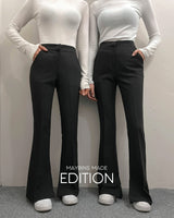 【MADE】スリットヘムハイウエストスラックス