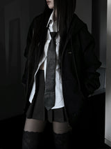 vintage fold denim hoodie zip-up