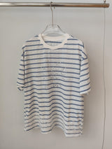 レースストライプミックススリムフィットTシャツ