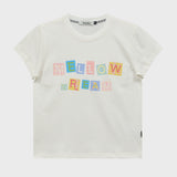 MELLOW DREAM Check Letter Half T-shirt