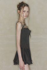 HEART RIBBON DRESS brown