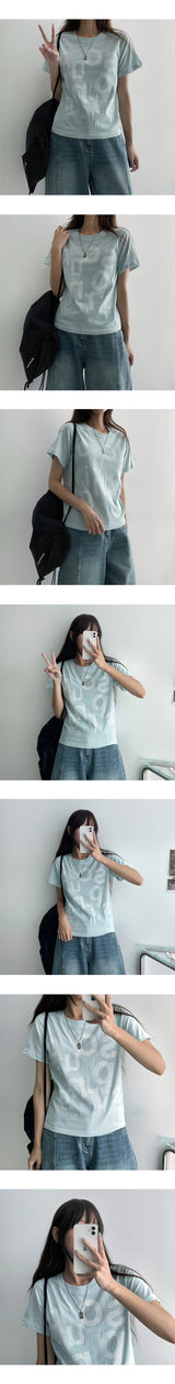 Yurat lettering short-sleeved T-shirt (4 colors)