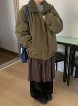 [Unisex] マンタブオーバーキルティングウールジャンパー