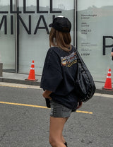 ヴィンテージカーウォッシュプリントルーズ半袖Tシャツ