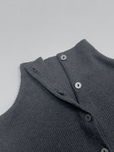 Rib Mock Neck Cardigan T-Shirt