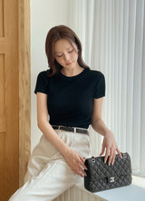 トリラウンドリブスパン半袖Tシャツ