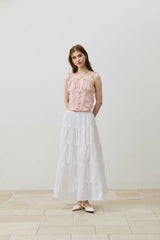 REVE CORSET SMOCKED TOP / PINK