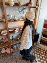 Fluffy Clover Beanie-Cream