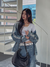 ウィングストラックグラディエントピンチデニムジャケット
