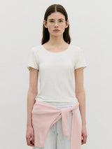 NUBASIC レース リブ Tシャツ ホワイト