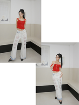 off-shoulder frill corset pad tube top