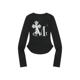 SAHARA LEOPARD CROSS BACK LOGO U-NECK T (2Color)
