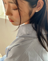 シフォンハートピアス (シルバー)