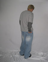 Stripe Layered Long Sleeve T-Shirt (3c)