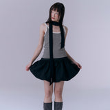 Flower-filled balloon skirt (BLACK)