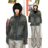 Flocked denim jacket