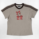 ドット チェリー セミクロップ Tシャツ - 6カラー