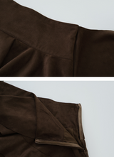 [SHOPPERMADE] Latte Suede Tiered Mini Skirt (2color)