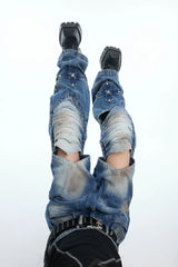 Armored Cross Cutout Denim