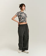 939 LOGO MIX PATTERN CROP TOP (CAMO)